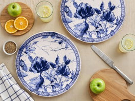Hermia Heaven Serv Blue Juego de Platos de Servicio (6 Piezas) Azul y Blanco